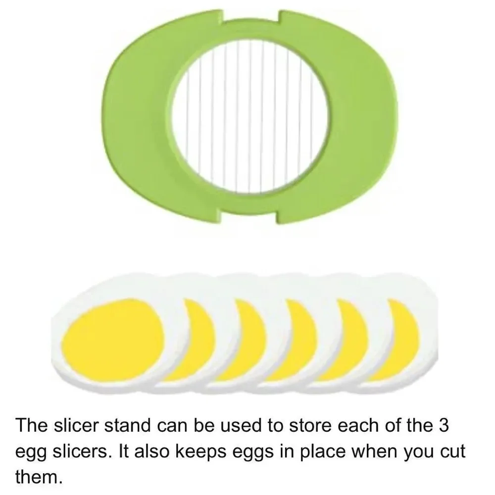 New! Egg Slicer with Three Nesting Cutters (Thin Slices, Wedges & Halves).